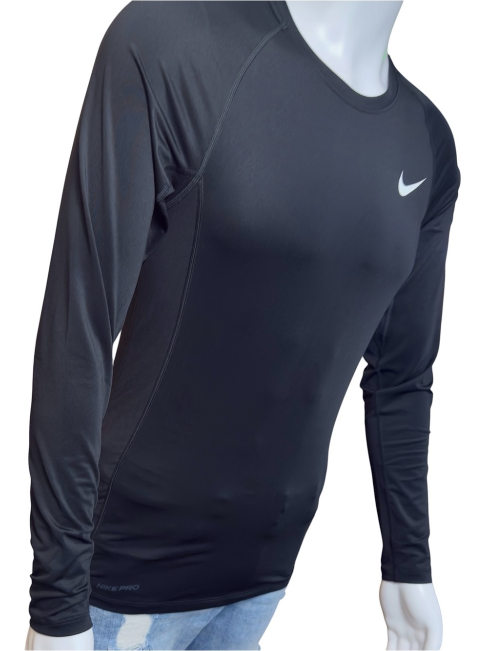 NIKE Men’s Pro Slim Fit Long Sleeve Shirt - Picture 3 of 11